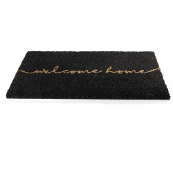 Tapis d& x27 entrée intérieur grattant Welcome Home 40x60cm coco et PVC noir