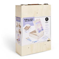 Malette bois + acc art 19pcs chevalet