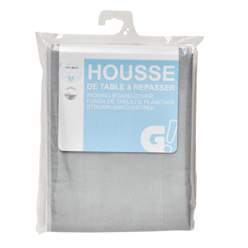 Housse De Planche à Repasser XL 135x45cm - Tissu Doux Motif Cœur Rose - Antidérapante Et Résistante