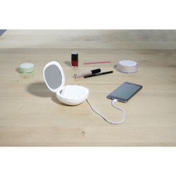 Miroir powerbank rond à led