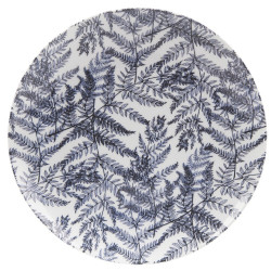 Assiette plate en porcelaine décor feuillage