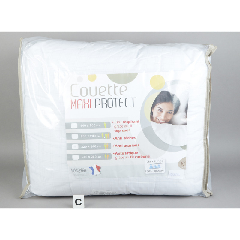 Grande Couette Chaude 220x240 Cm Blanche - Anti-acariens, 4 Saisons, Neuve