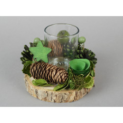 Photophore de Noël en bois vert