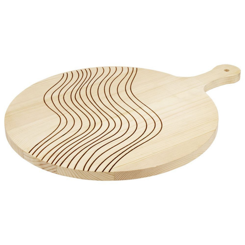 Lot De 3 Planches à Pizza Bambou - 33 Cm, Poignée, Planche à Découper Ronde - 9