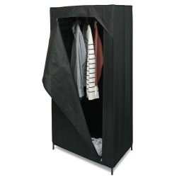 Armoire penderie en tissu noir 70x46xH146cm