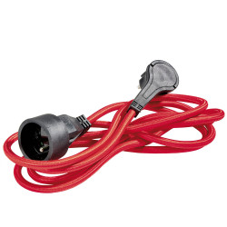 Rallonge textile 3m rouge