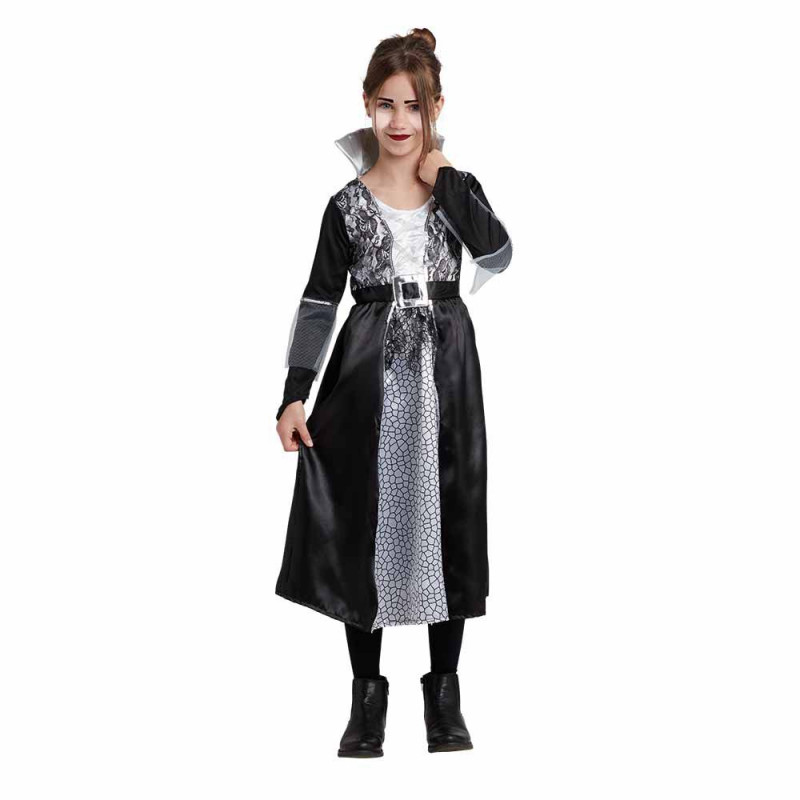Déguisement Faucheuse Fille – Robe Gothique Vampire Sorcière Fantôme Avec Capuche Et Faux – Costume Halloween Carnaval – Enfant 5-14 Ans – IWFREE