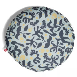 Coussin d& x27 extérieur rond motif nature symbiotique Ø40xH12 cm