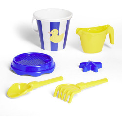 Seau de plage garni canard marin 5 pièces